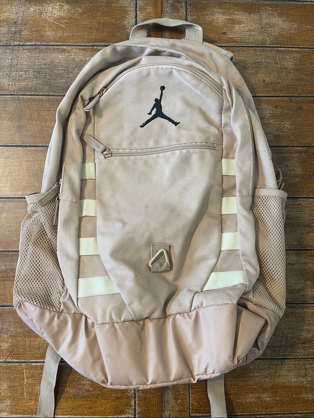 Jordan Tan and Cream Backpack with Black Jumpman Logo